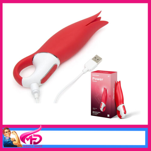 Satisfyer Vibes | Power Flower Usb Unique 12 Speeds Vibrator 7.4" x 1.8" Girthy Red