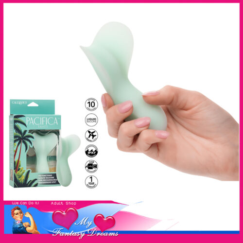 Calexotics - Pacifica Tahiti 10 Speed Usb Clit Covering 5" x 2.5" Vibrator Memory Chip Silicone Green