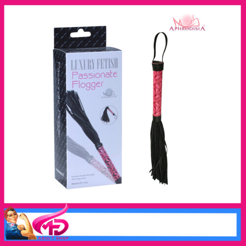 Luxury Fetish | Passionate 14" Flogger Geo Design Pu Vinyl Pink