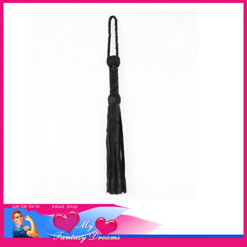Love In Leather | Turks Genuine Suede 46cm Flogger Whip Black WHI014BLK