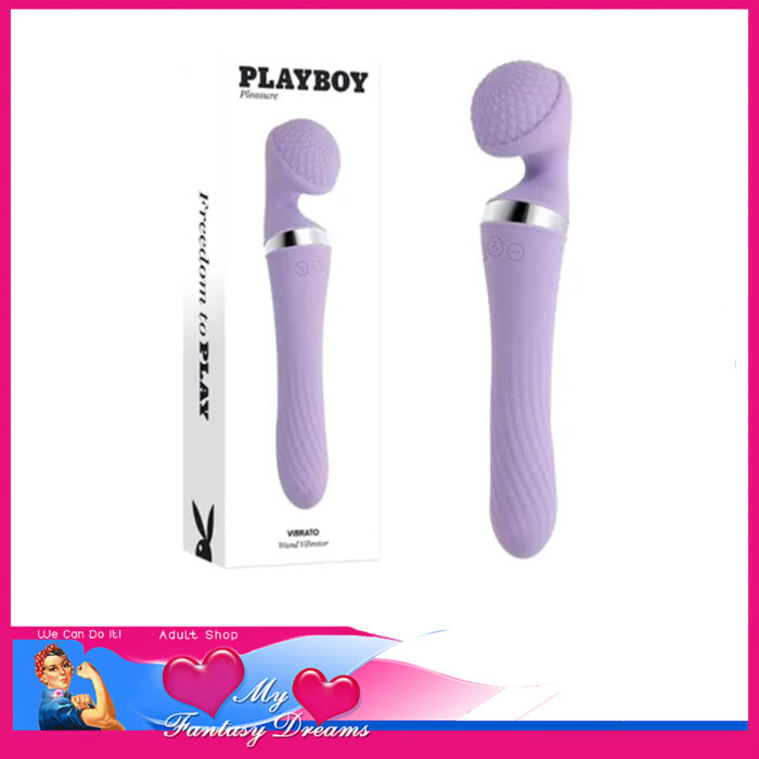 Playboy Pleasure - Vibrato Wand Usb 8 Vibrations 5 Twirling Waterproof 9.43" Silicone Purple
