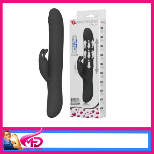 Pretty Love | Byron Rotating 10" Thrusting Usb Vibrator Rabbit 7 Speed Black