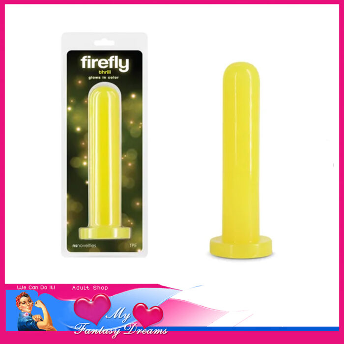 Firefly - Thrill Glow in Colour and In Dark Smooth Suction Cup Dildo Tpe 19.3cm Yellow