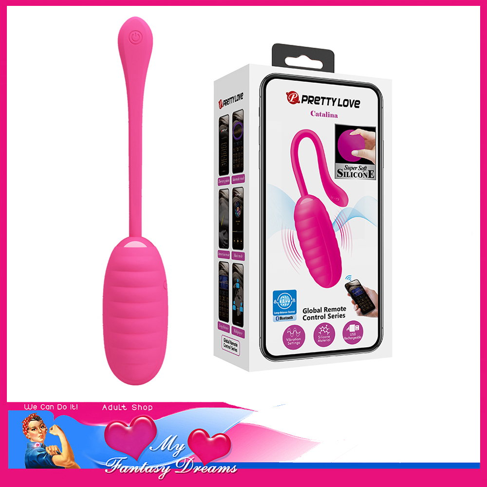 Pretty Love | Catalina Super Soft Silicone Egg 12 Speeds 8cm x 3.5cm App Remote Pink