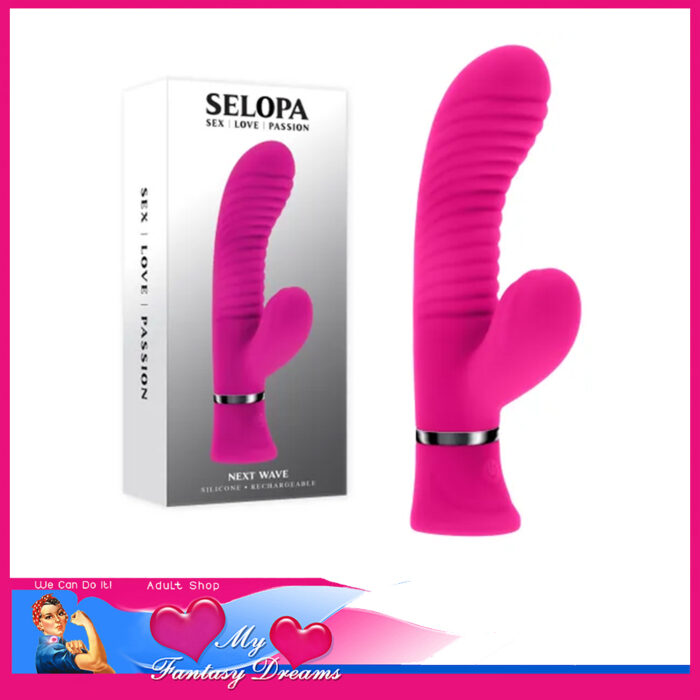 Selopa | Next Wave 2 Motors 16.4cm Vibrating Ribbed Rabbit 10 Speeds Waterproof Pink
