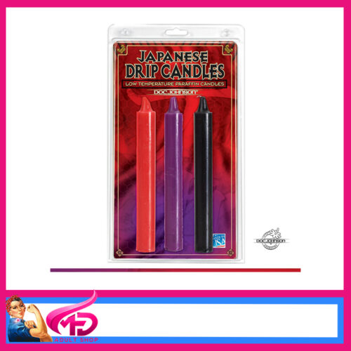 Doc Johnson | Japanese Drip Candles Low Melting Point 6" Red Black Purple