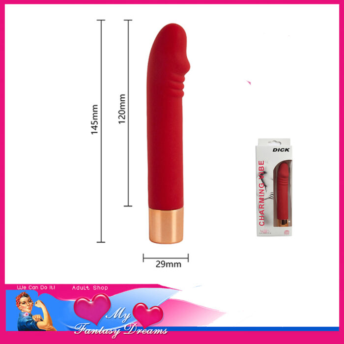 Aphrodisia | Charming Vibrator Usb Dick 14.5cm x 2.9cm 7 Speeds Silicone Red
