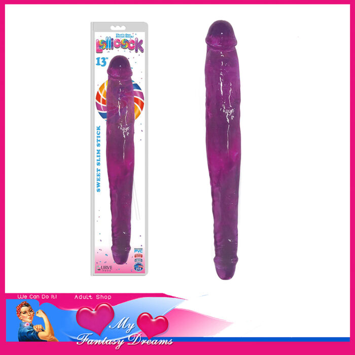 Lollicock | Sweet Slim Stick Double Ender Dildo 13" Jelly Durable Pvc Purple