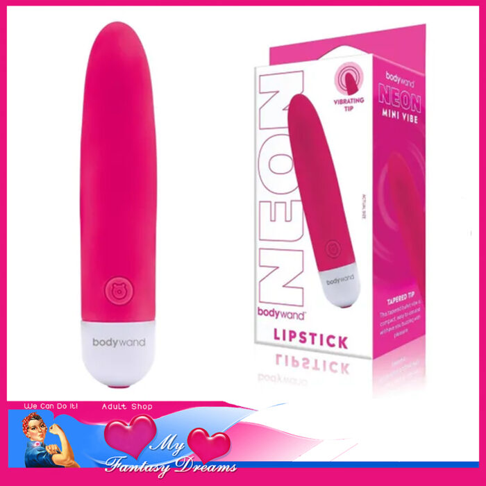 Bodywand - Neon Lipstick Bullet 10 Speeds 12cm Vibrating Clitoris Massager Silicone Pink