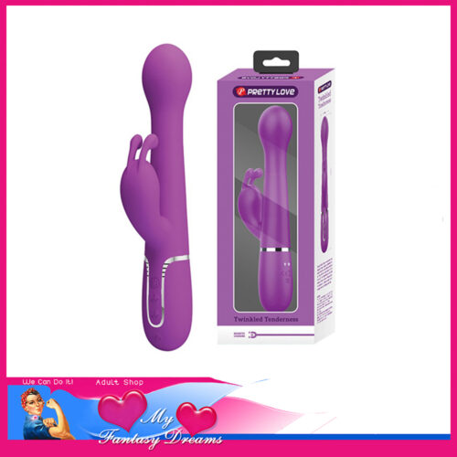 Pretty Love - Twinkled Tenderness 22.6cm Usb Rabbit Vibrator Deep Thrusts 7 Speed Vibrator Purple