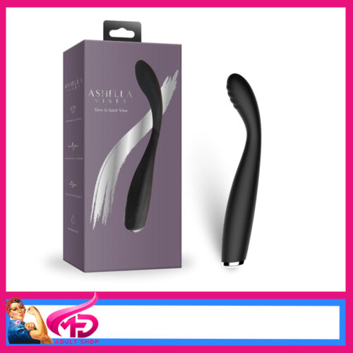 Ashella Vibes | Slim G Spot Vibrator Usb 10 Speeds 19cm x 2cm Silicone Black