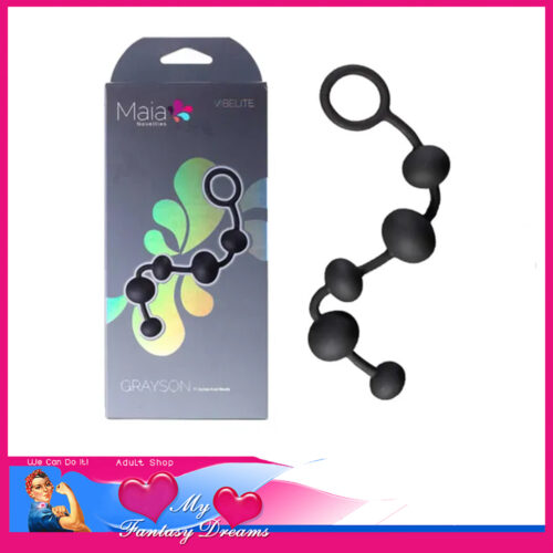 Maia - Grayson 12.7cm Insert With 5 Multi Sized Small Anal Beads Medical Grade Silicone