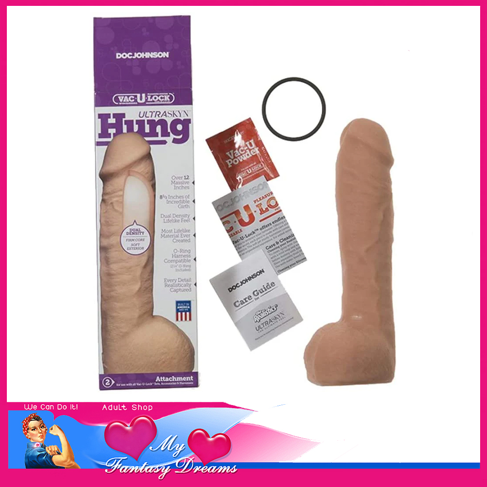 Doc Johnson | Vac-U-Lock | Dildo Hung 12.5" X 3" Massive Cock Unisex Dong Ultraskyn Beige