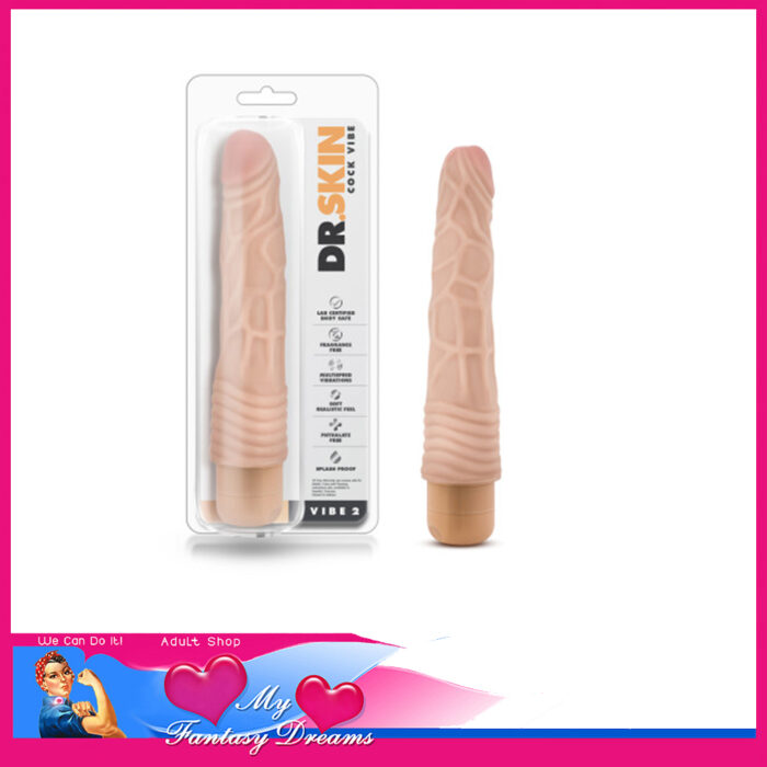 Dr Skin | Vibe 2 Vibrating Battery Multi Speed Penis Dildo Pvc 7.5" Insert Dong Beige