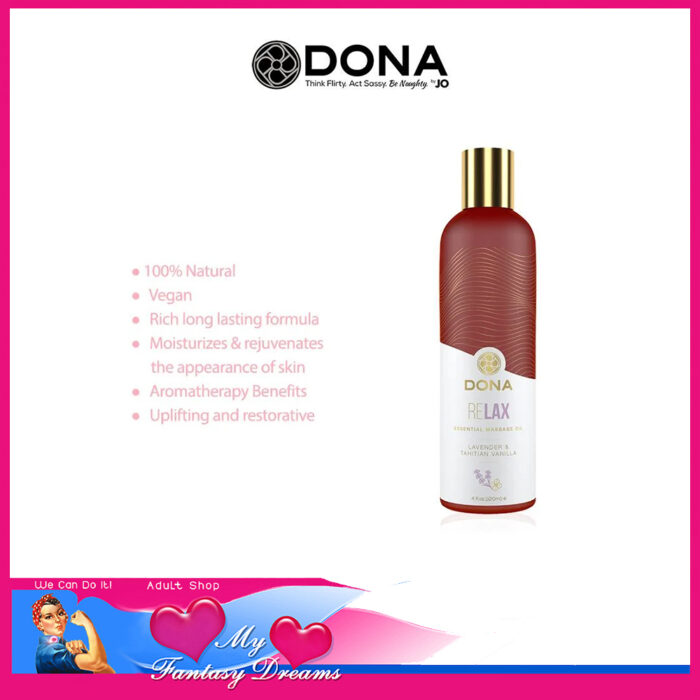 Dona By Jo | Lavender and Tahitian Nut Fruit Oils Massage Oil Non Greasy Glide 120ml