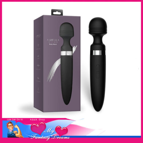 Ashella Vibes - Body Wand Massager Vibrating 28cm Cordless Usb 20 Speeds 8 Level Vibrations Black