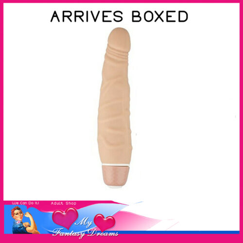 Silicone Classic Mini – 6″ Slim Head Real Shape 7 Level Vibrator Beige