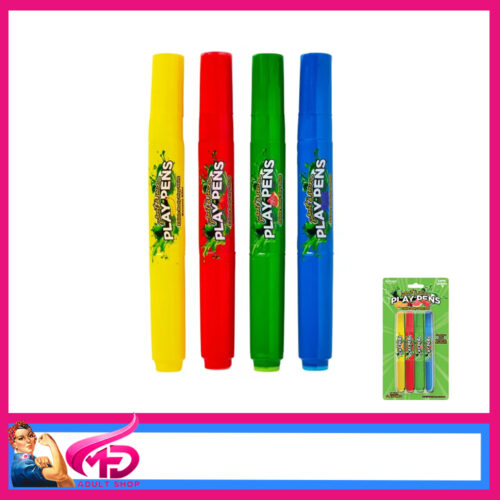 Play Pens | Edible Body Paints 4 Pieces Brush Tip Apple Cherry Rasp Strawberry