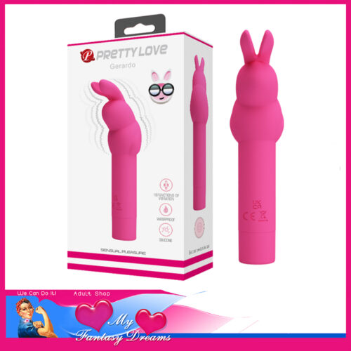 Pretty Love - Gerardo Rabbit 10 Speed Battery Vibrator 13.6cm x 3.2cm Silicone Pink