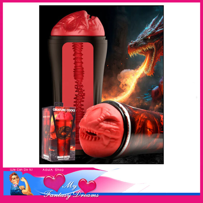 Creature Cocks - Dragon Snatch Stroker Male Masturbator 8.7" Tpe Red