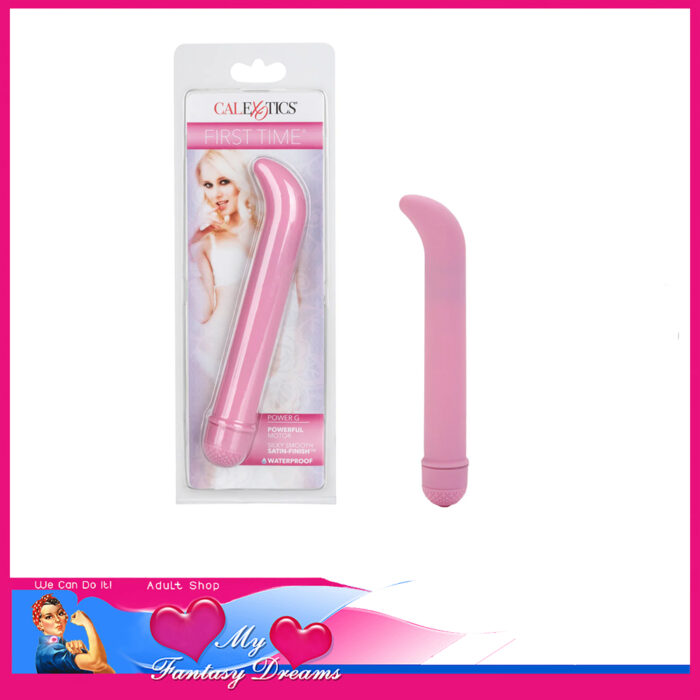 First Time - Power G Hard Feel 7.5" Curved Battery Vibrator Multi Speed Pink