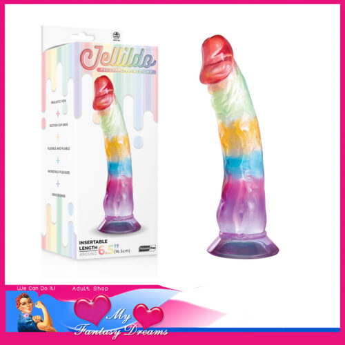 Jellildo | 6.5″ Insert PVC Transparent Dildo Suction Cup Jelly Feel Unisex Penis