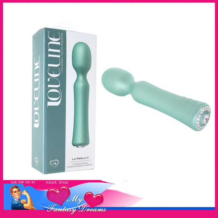 Loveline - La Perla IV 10 Speeds Waterproof Massager Wand Cordless 7.6" Silicone Green