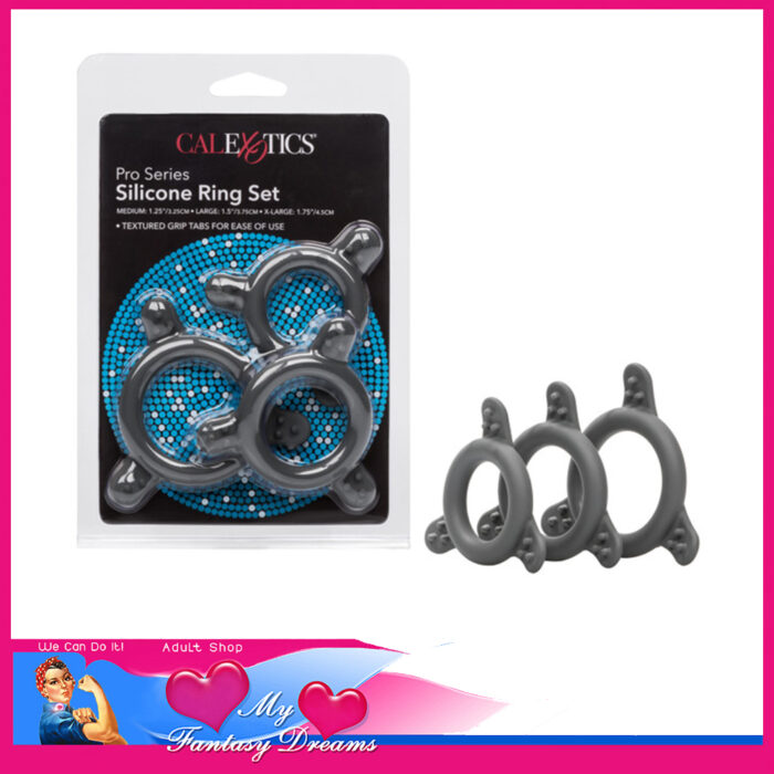 Calexotics | Pro Series Silicone Ring 3 Set 1.25" 1.5" 1.75" Sturdy Durable Min Stretch Grey