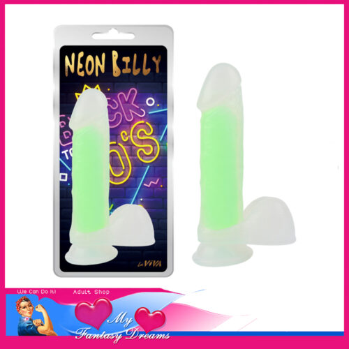 Laviva - Neon Billy Glow In The Dark Dildo Penis With Balls 19.5cm x 4.3cm Green