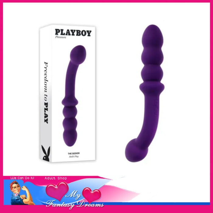 Playboy Pleasure | The Seeker Double Anal Probe Vibrator Usb Beads Silicone 20.3cm Purple 10 Speeds
