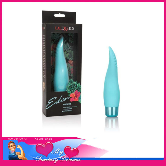 Calexotics | Eden flicker Usb 10 Speeds Massaging Tongue 6.25" x 1.75" Waterproof Blue