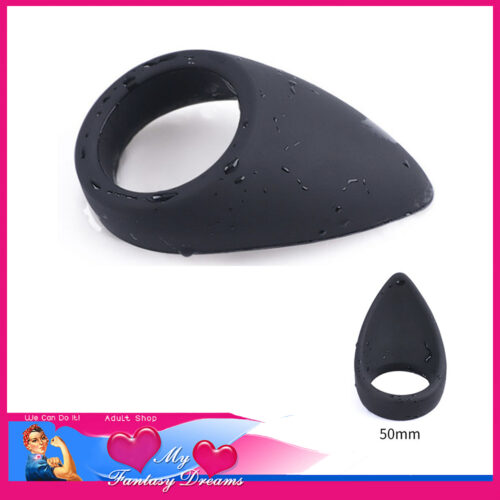 X-Cite | Silicone Teardrop Base Cock Ring Taint Teaser 50mm Black