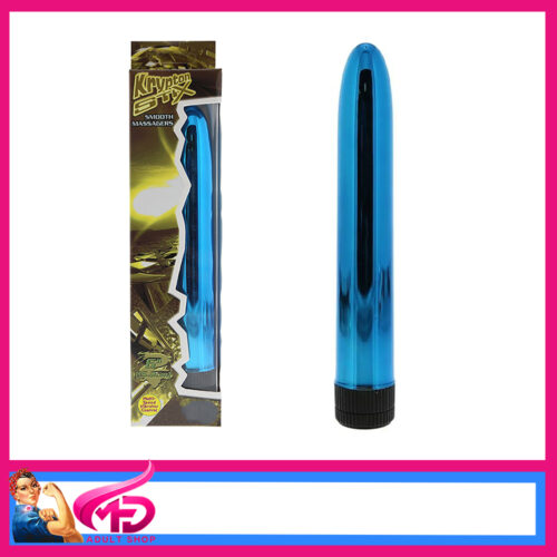 Krypton Stix | 7" X 1" Metallic C Battery Abs Hard Vibrator Multi Speed Blue