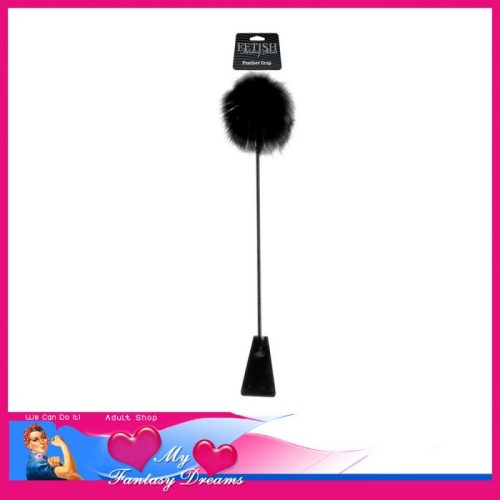 Fetish Fantasy Series | 20" Feather Down With Crop Soft Pu Leather Black