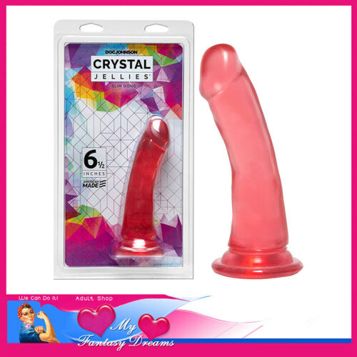 Crystal Jellies - 6.5" Dildo Slim Dong Suction Penis