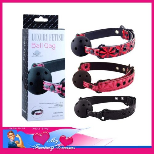 Luxury Fetish - Breathable Ball Gag Geometric Pattern Adjustable RED