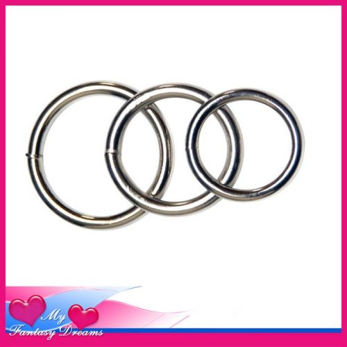 Master Series| Trine Steel Ring Collection Steel Cock Rings Set of 3 Sizes 39mm 46mm 52mm