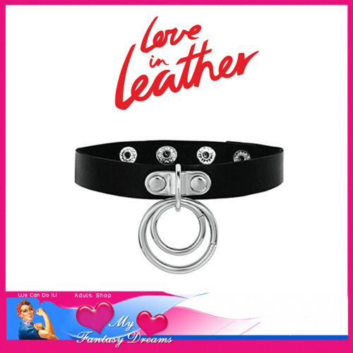 CHO001 Love In Leather | Vegan Leather Silver Collar Choker - CHO001