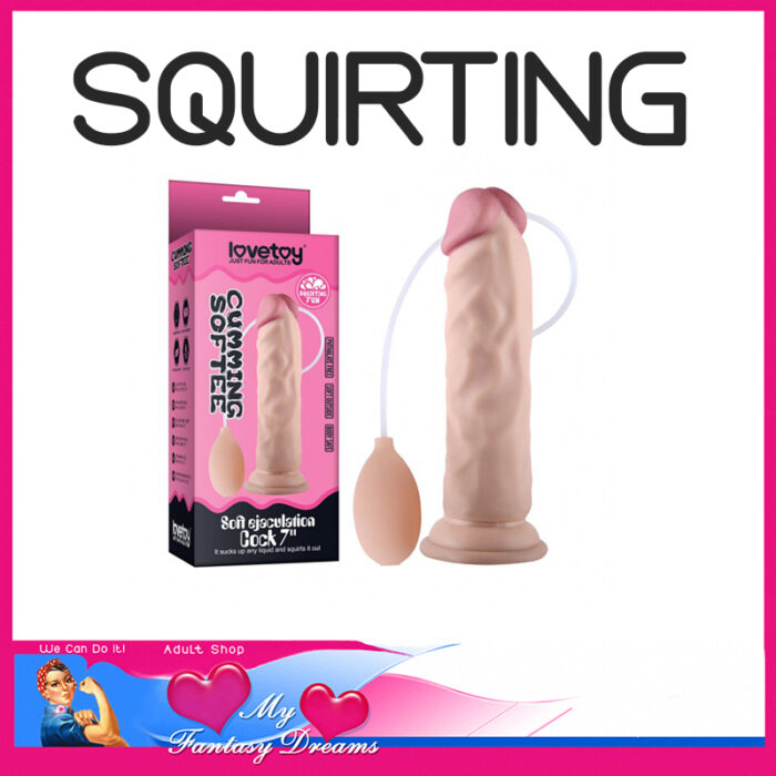 Lovetoy - Cumming Softee 7" Insert Squirting Soft Dildo that Ejaculates Gently Beige