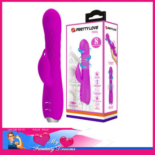 Pretty Love - Molly 3 Rotate 12 Speed Rabbit Vibrator 8 Bead Layers 8" Usb Purple
