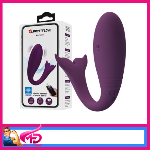 Pretty Love | Jayleen Optional App Remote Usb 12 Speed Vibrating Egg Clitoris Tail 3.5" Insert Deep Purple