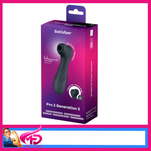 Satisfyer | Pro 2 Gen 3 Tapping & Air Wave 11 Level Vibrating 12 Speeds Dark Grey USB-C 2 Motors