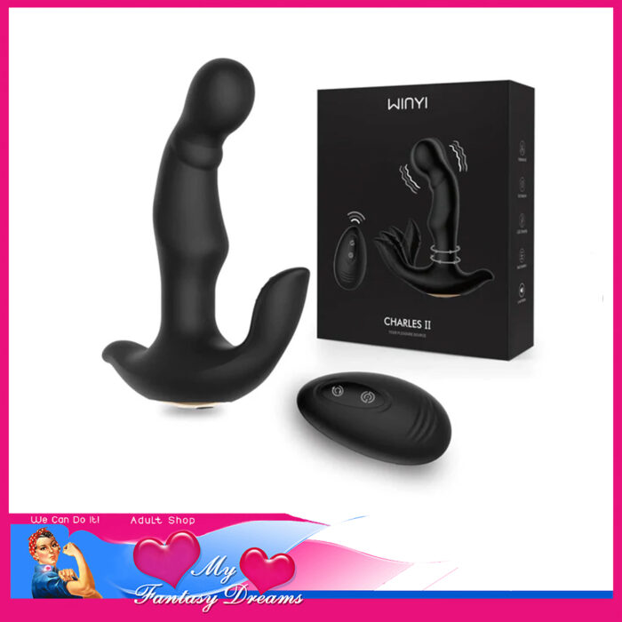 Winyi - Charles II Usb Remote Option Vibrating Prostate Rimming Toy 10 Speeds Silicone Black