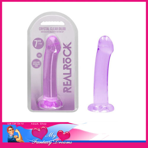 Realrock | Dildo 7" Bulbous Tip Jelly Tpe Anal Plug Suction Cup Purple