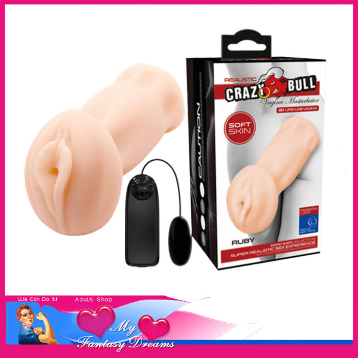 Crazy Bull - Ruby Battery Vibrating Male Masturbator Pussy Tpe Suits 5" Penis