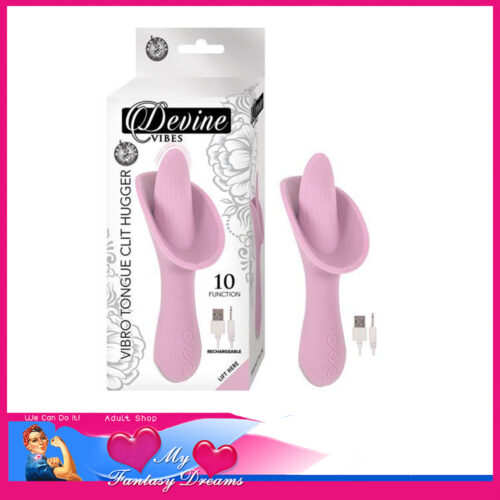 Devine Vibes | Vibrator Vibro Tongue Clit Hugger 10 Speed 6.25" Waterproof Pink