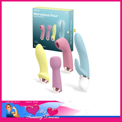 Satisfyer - Marvelous Four Usb Vibrator Interchange Set Rabbit Probe Massage Wand Air Wave 4 in 1 Kit