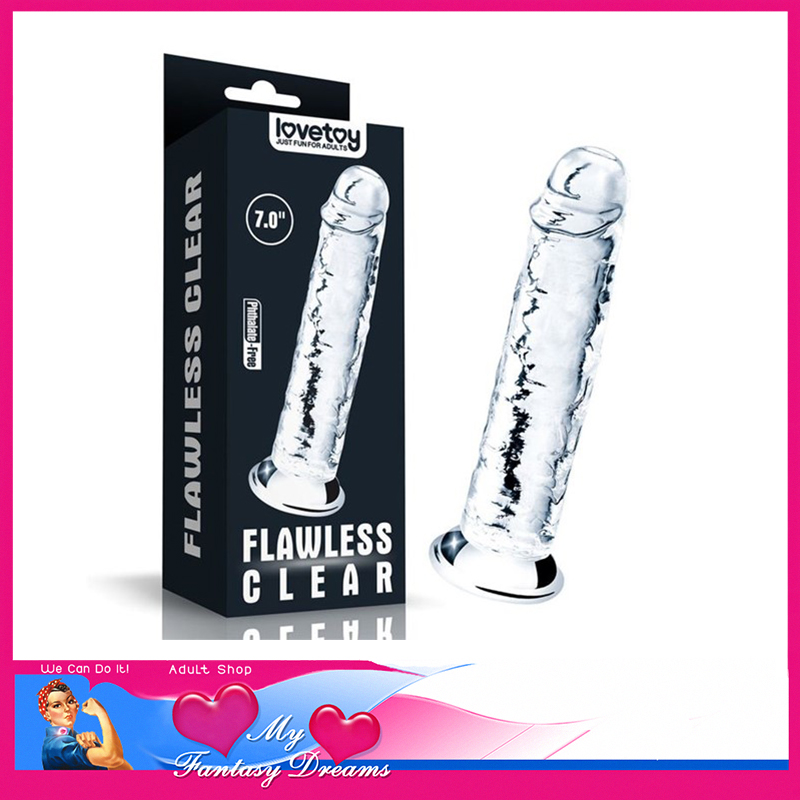 Lovetoy | Dildo 7" Flawless Clear Medium Density Unisex Tpe Suction Cup Dildo Penis