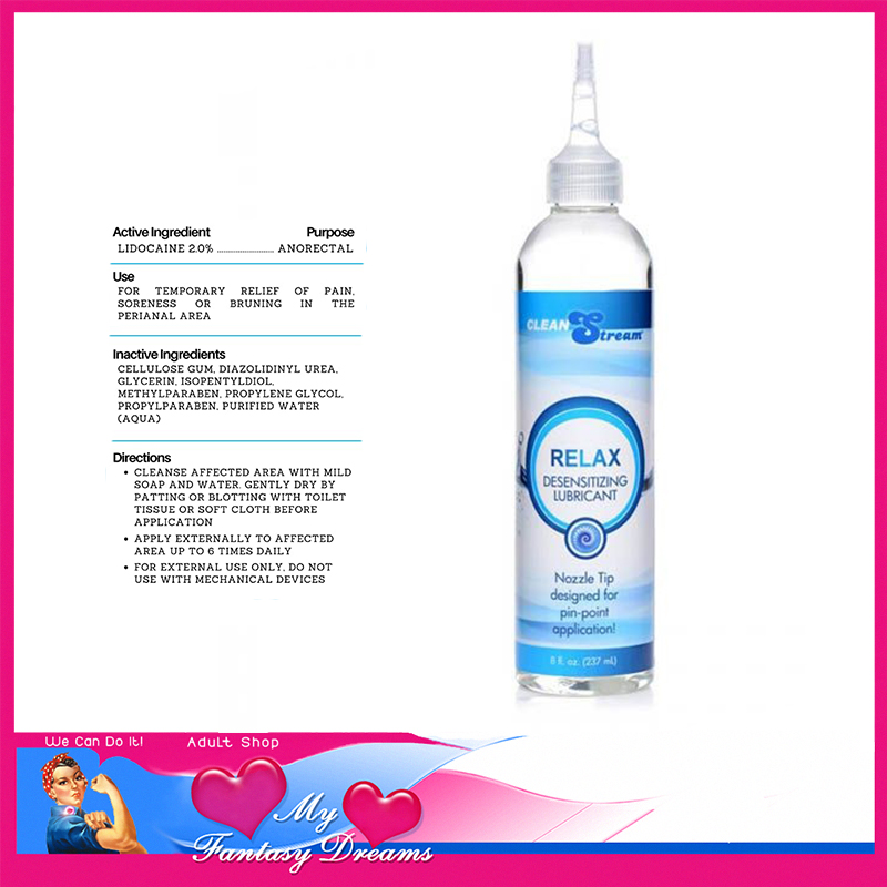 Cleanstream | Relax Anal Glide 2% Licodaine Numbing Water Lubricant 237ml