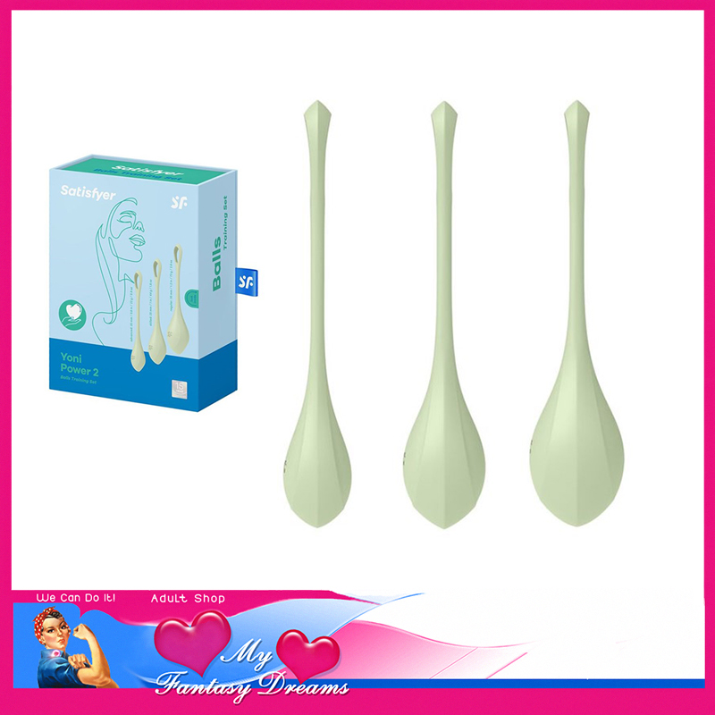 Satisfyer | Kegel Balls Yoni Power 2 Weighted 2cm 22g 2.5cm 44g 3cm 73g in Set Silicone Green